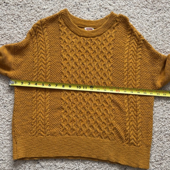 Cabincore normcore Mossimo Supply Co. Mustard Cable Women’s Knit Sweater M - Picture 5 of 6